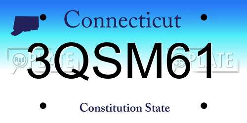 3QSM61 Connecticut License Plate