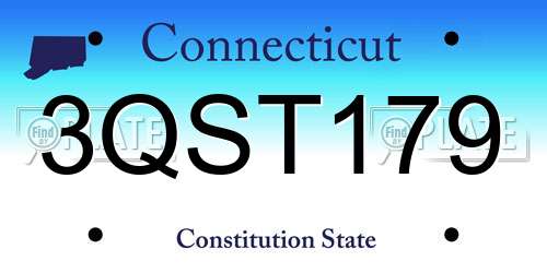 3QST179 Connecticut License Plate