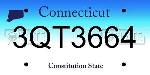 3QT3664 Connecticut License Plate