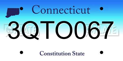 3QTO067 Connecticut License Plate