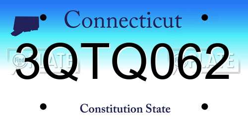 3QTQ062 Connecticut License Plate