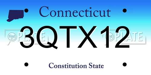 3QTX12 Connecticut License Plate