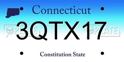 3QTX17 Connecticut License Plate