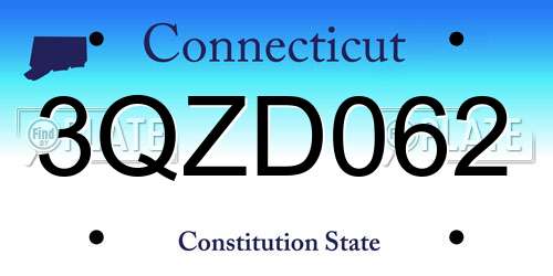 3QZD062 Connecticut License Plate
