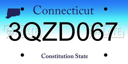 3QZD067 Connecticut License Plate