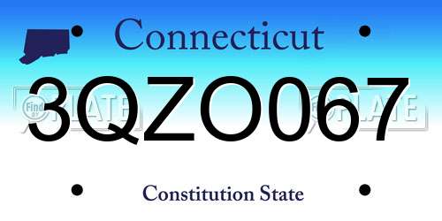 3QZO067 Connecticut License Plate