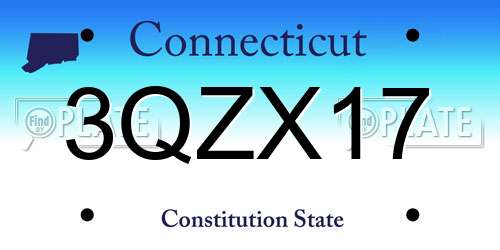 3QZX17 Connecticut License Plate