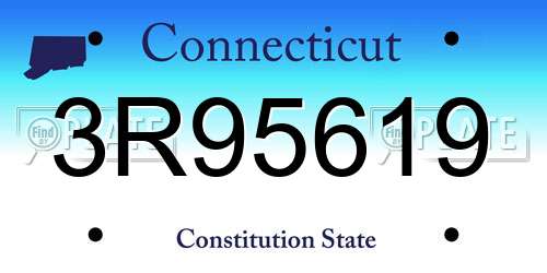3R95619 Connecticut License Plate