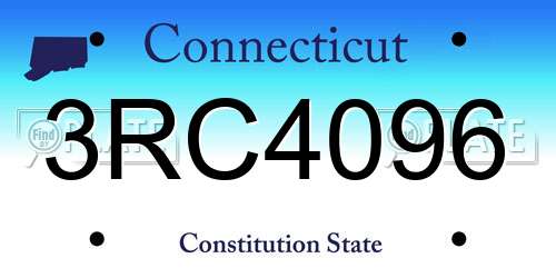 3RC4096 Connecticut License Plate