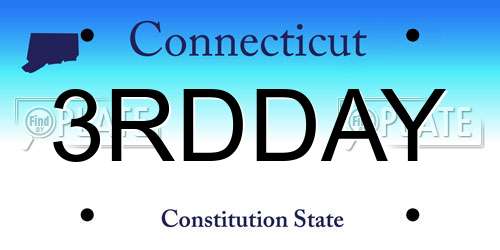 3RDDAY Connecticut License Plate