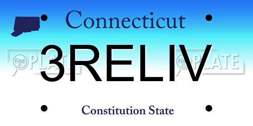 3RELIV Connecticut License Plate