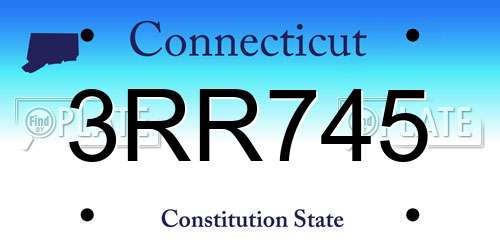 3RR745 Connecticut License Plate