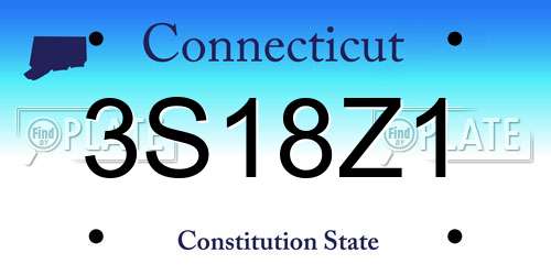 3S18Z1 Connecticut License Plate