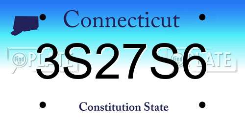 3S27S6 Connecticut License Plate