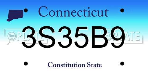 3S35B9 Connecticut License Plate