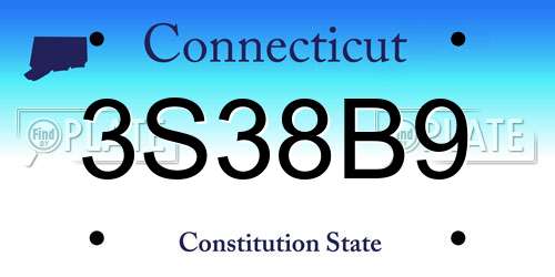 3S38B9 Connecticut License Plate