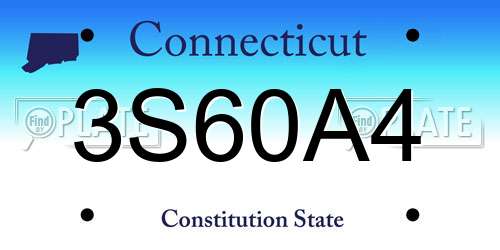 3S60A4 Connecticut License Plate