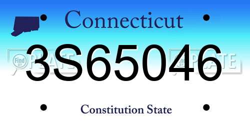 3S65046 Connecticut License Plate