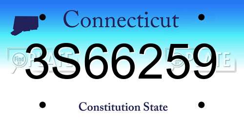 3S66259 Connecticut License Plate
