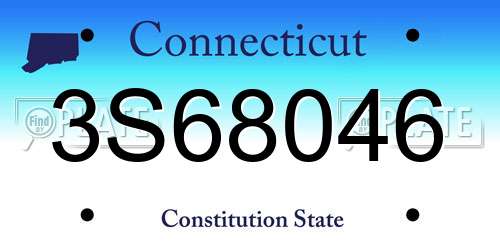 3S68046 Connecticut License Plate