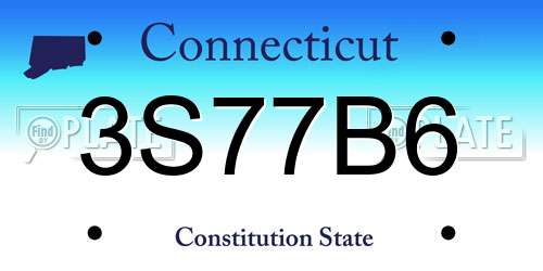3S77B6 Connecticut License Plate