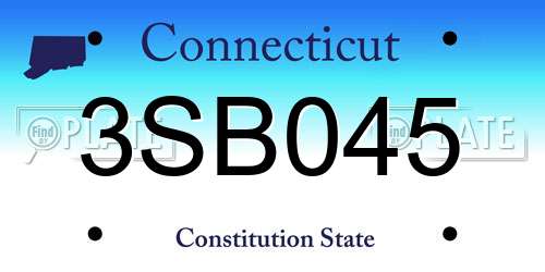 3SB045 Connecticut License Plate