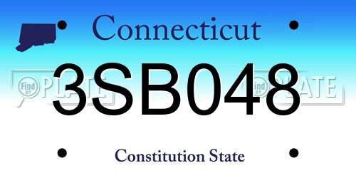3SB048 Connecticut License Plate