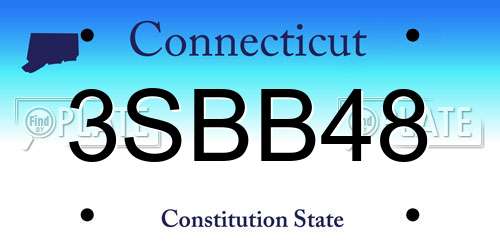 3SBB48 Connecticut License Plate