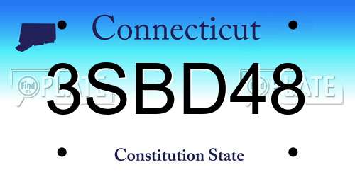 3SBD48 Connecticut License Plate