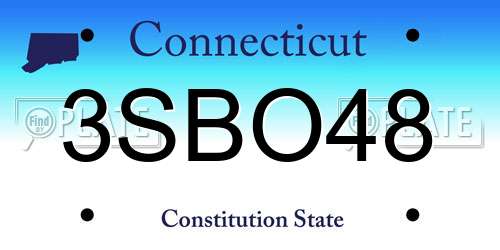 3SBO48 Connecticut License Plate