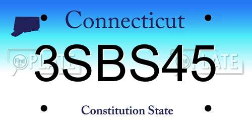 3SBS45 Connecticut License Plate