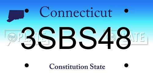 3SBS48 Connecticut License Plate