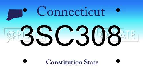 3SC308 Connecticut License Plate