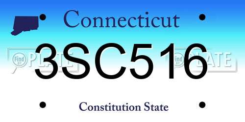 3SC516 Connecticut License Plate