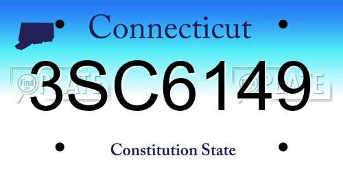 3SC6149 Connecticut License Plate