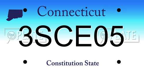 3SCE05 Connecticut License Plate