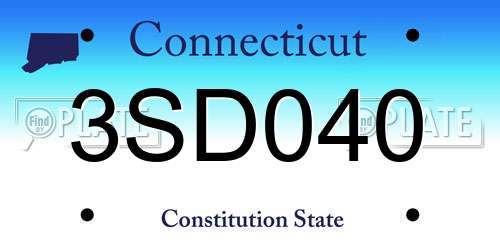 3SD040 Connecticut License Plate