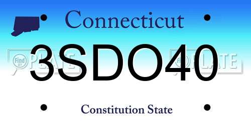 3SDO40 Connecticut License Plate