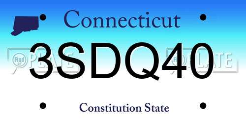 3SDQ40 Connecticut License Plate