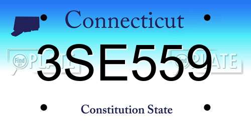 3SE559 Connecticut License Plate