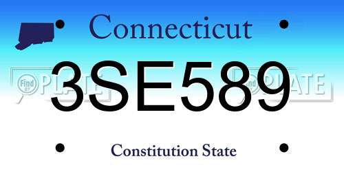 3SE589 Connecticut License Plate