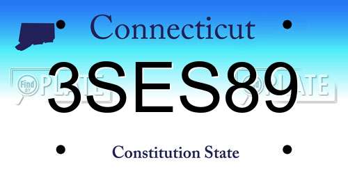 3SES89 Connecticut License Plate