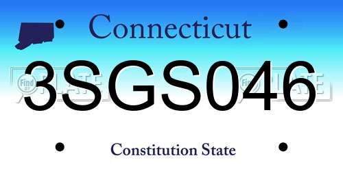 3SGS046 Connecticut License Plate