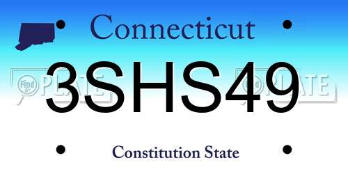 3SHS49 Connecticut License Plate