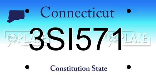 3SI571 Connecticut License Plate