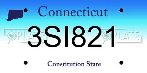 3SI821 Connecticut License Plate