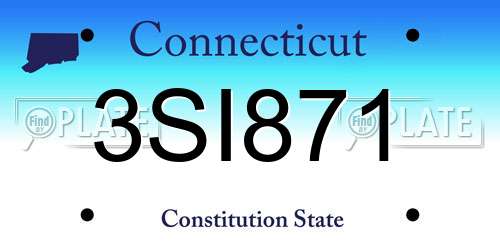 3SI871 Connecticut License Plate