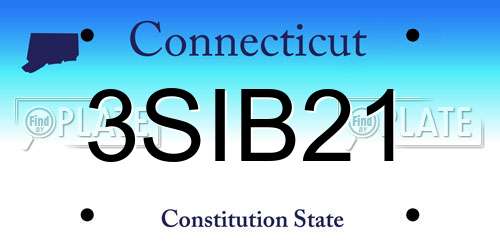 3SIB21 Connecticut License Plate