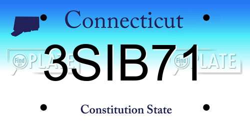 3SIB71 Connecticut License Plate