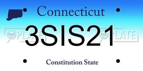 3SIS21 Connecticut License Plate